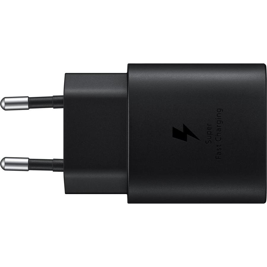 Samsung Nero Mains Charger Rapide 25W Port (25 W, 1 Porzione), Caricatore Usb,