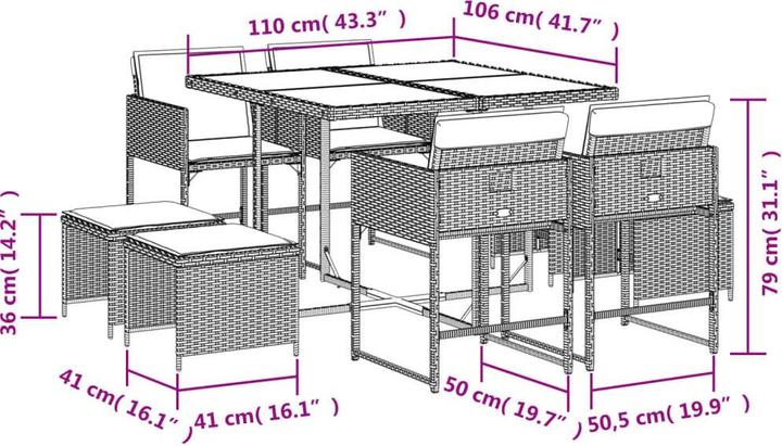 Produktbild vidaXL Garten Essgruppe