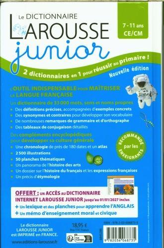 Label énergétique Le dictionnaire Larousse junior, 7-11 ans, CE-CM (Français, Collectif, 2025)
