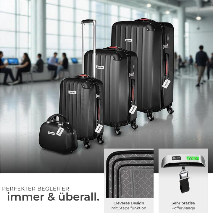 Immagine prodotto tectake Set di valigie rigide Cleo 4 pezzi con valigetta (95 l)