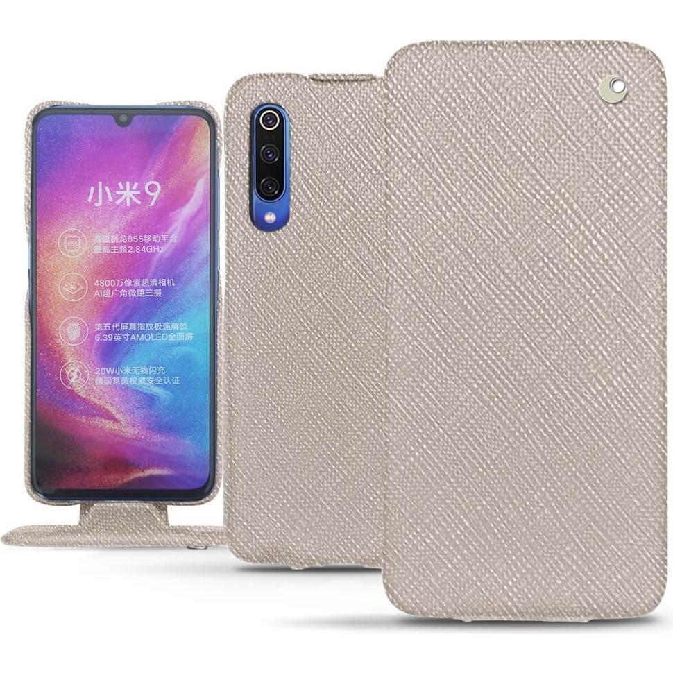 Noreve Lederschutzhülle vertikal (Xiaomi Mi 9), Smartphone Hülle, Beige
