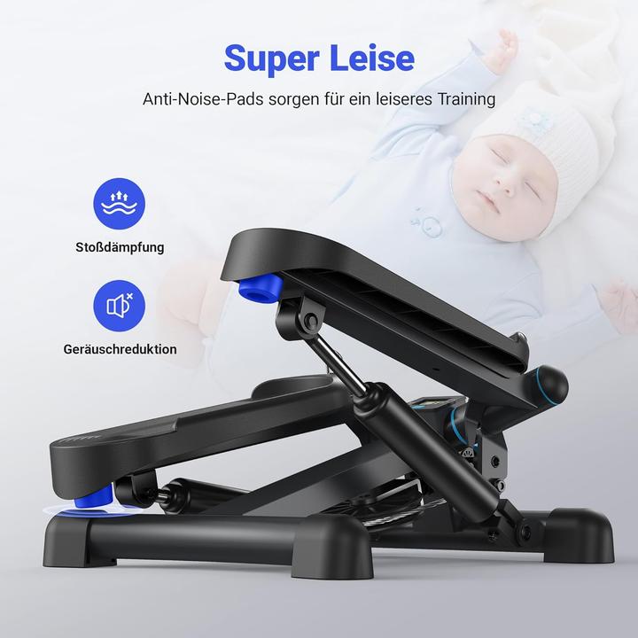 Actual product image Merach 2-in-1 Mini-Stepper mit LCD-Monitor und Power Ropes