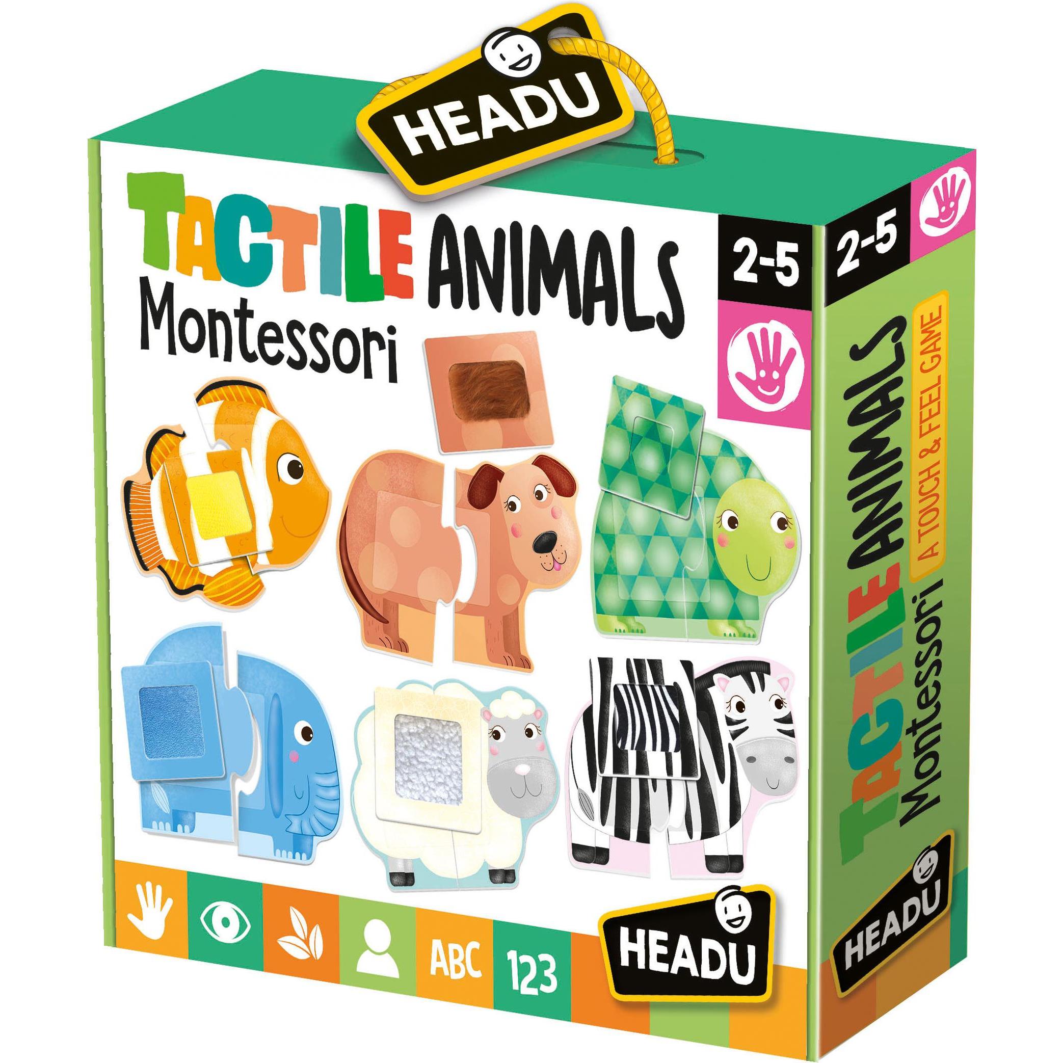 Headu Montessori Tactile Animals (6 Teile)