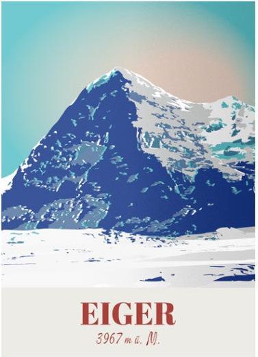 S.wert Design Postkarte Berner Alpen Eiger