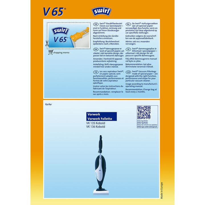 Actual product image Swirl Dust bag V65 (4 x)