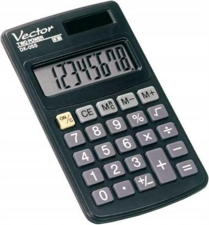 Image du produit Vector Kalkulator kieszonkowy DK-055 czarny (Cellules solaires, Piles)
