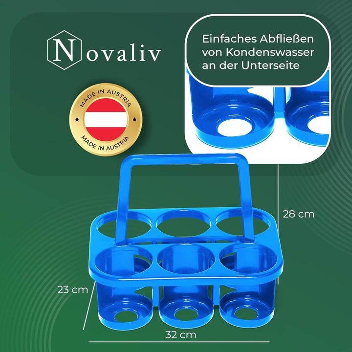 Immagine prodotto Novaliv 4X Flaschenträger für 24 Flaschen - Stabiler Halt - Getränkekorb Kunststoff, Stapelbar, 32x2