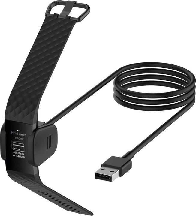 Produktbild JTI USB-Cradle-Dock-Ladegerät - kompatibel mit Fitbit Charge 3, 1 m