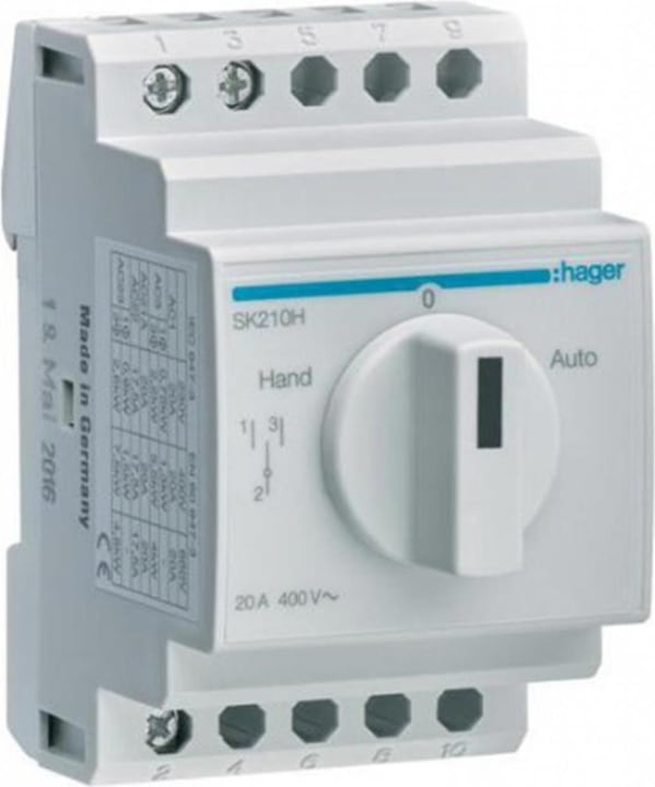 Hager Changeover switch 1 pole Hand-0-Auto
