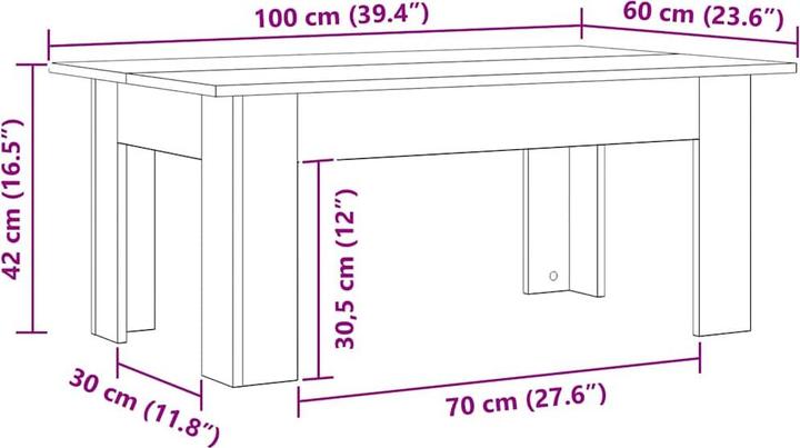 Actual product image VidaXL Coffee table (100 x 60 x 42 cm)