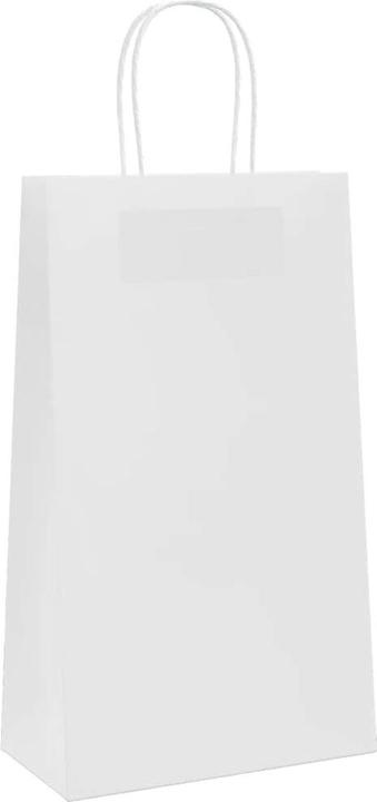 Produktbild vidaXL Kraftpapiertüten 50 Stk. mit Henkel Weiss 21x11x36 cm Papiertüte (Geschenktüte, 50 x)