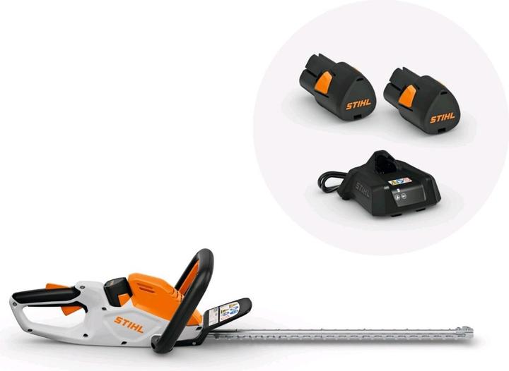 Actual product image Stihl Cordless hedge trimmer HSA 40 set with 2 x battery AS 2 and charger AL 1 (Cordless hedgecutters)
