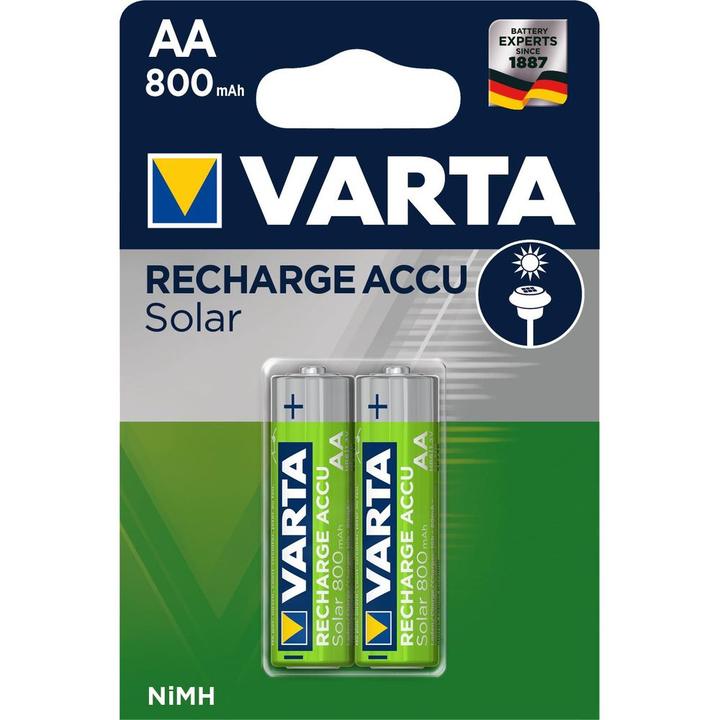 Produktbild Varta Recharge Accu Solar (2 Stk., AA / LR6 / LR06 / Mignon / R6 / R14505, 800 mAh)