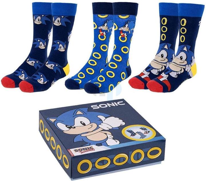 Cerdá Sonic the Hedgehog Socken 3er-Pack Sonic 35-41 (3er Pack, 35 - 41)