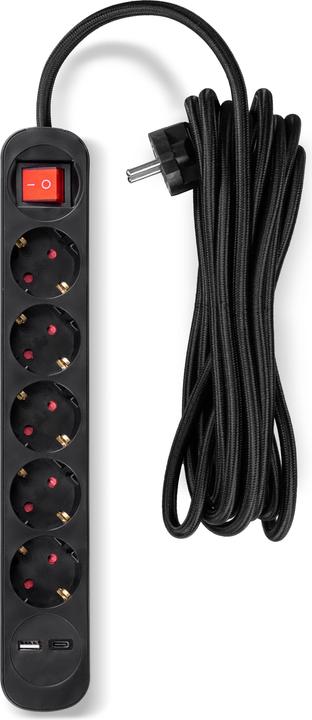 Image du produit Fuj Tek 7-piece extension cable, 5m, braided, black (5 m)