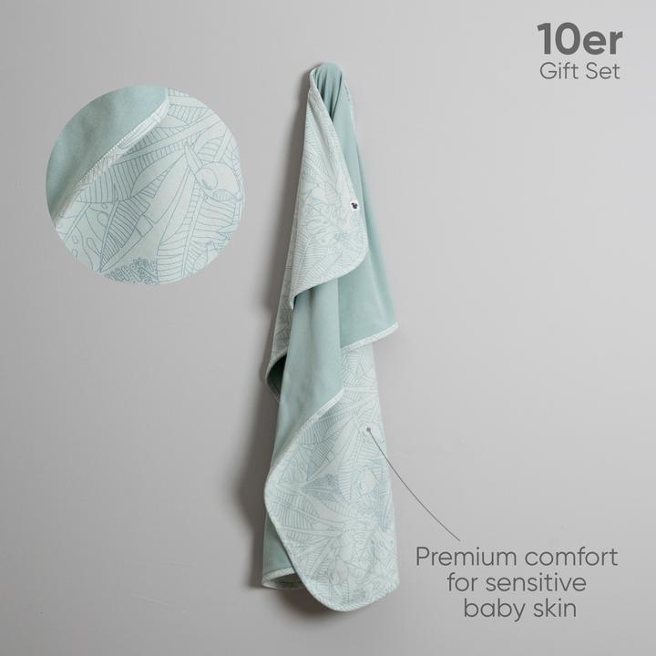 Produktbild TotsTale Premium 10-teiliges Geschenkset aus Bio-Baumwolle – Erstausstattung für Neugeborene (50, 56, 62, 68)