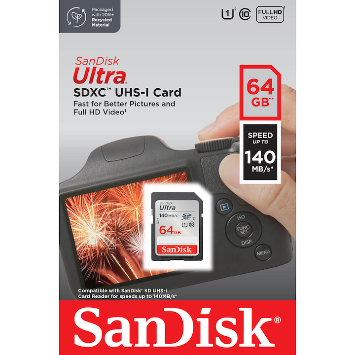 Actual product image SanDisk Ultra (64 GB, SDXC, U1, UHS-I)