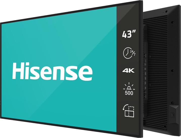 Image du produit Hisense Écran de signalisation 43DM66D 43", 24/7, UHD, 500cd/m², 25% Haze (3840 x 2160 pixels, 43")
