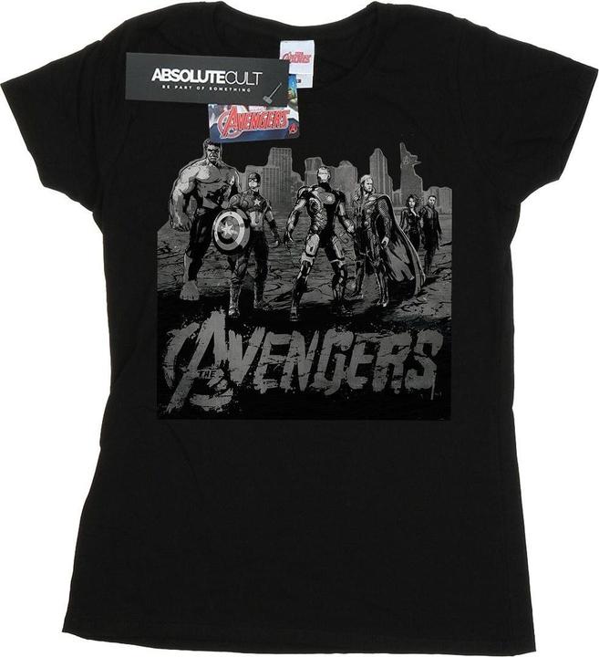 Actual product image Womens/Ladies Avengers Mono Team Art Cotton T-Shirt (S)