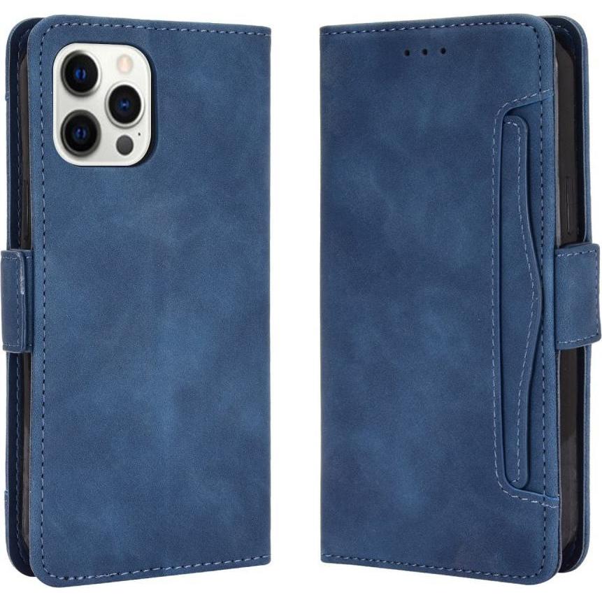 Cover-Discount iPhone 13 Pro Max - Etui mit vielen Kartenfächer dunkelblau (Apple iPhone 13 Pro Max), Smartphone Hülle, ...