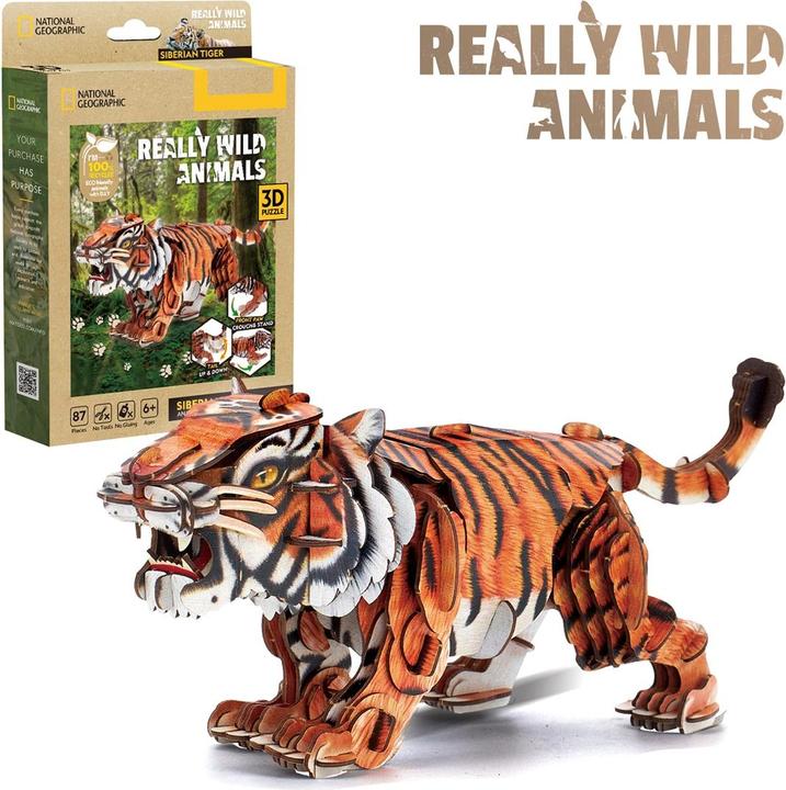 Productafbeelding Cubicfun 3D Puzzle Tiger 87 Teile (87 onderdelen)