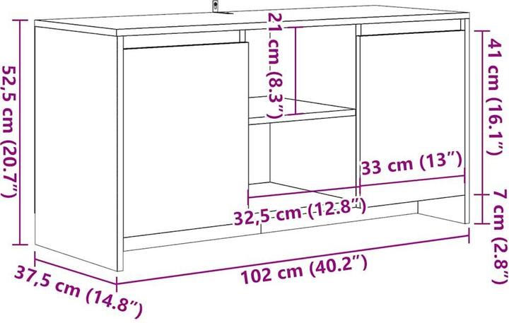 Produktbild vidaXL TV-Schrank (102 x 37.50 x 52.50 cm)