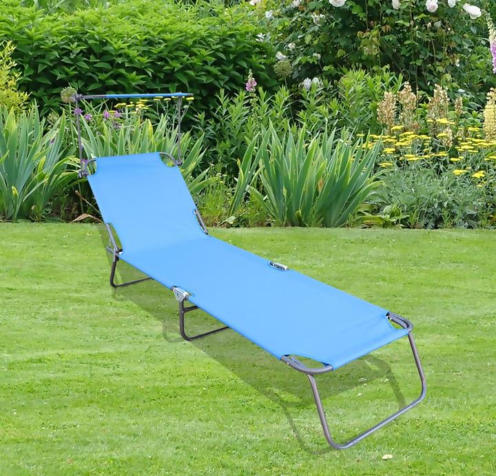 Produktbild VCM Sonnenliege Liegestuhl mit Sonnendach (185 cm)