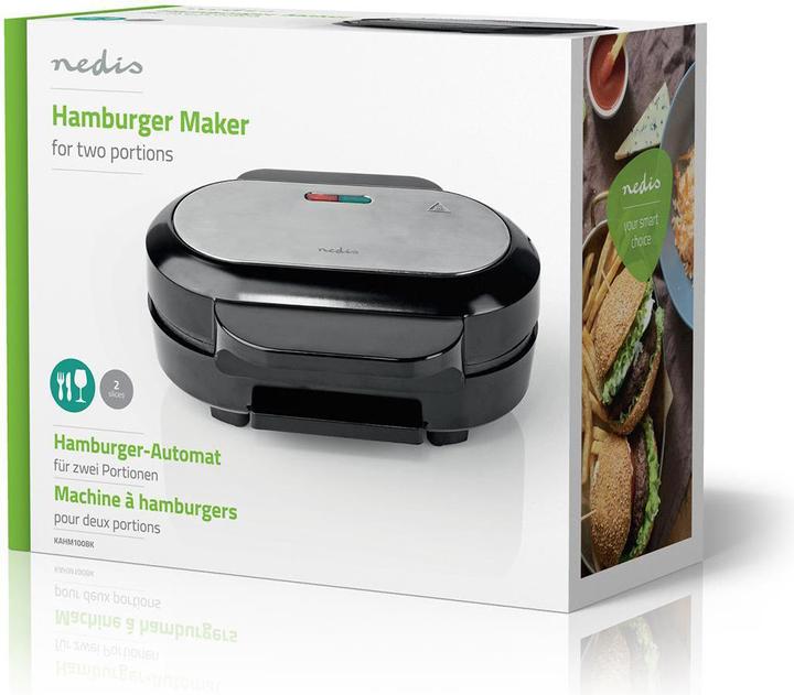 Actual product image Nedis Hamburger Maker | 1000 W | 10.5 cm | Automatic temperature control | Plastic / Metal