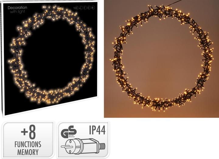 Actual product image Mojawo Door wreath 400 LED table decoration LED wreath Ø48cm IP44 outdoor lighting