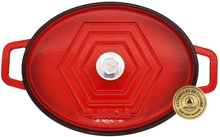 Productafbeelding Laguiole Cast iron stewpan enameled oval red 31 x 23 cm 57 l (Braadpan + kasserol, Gietijzer)