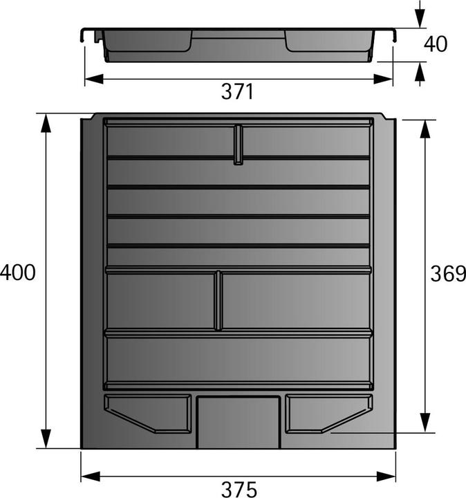 Actual product image Hettich Schreibmaterial-Auszug EB 392 Höhe 40mm (1 pcs.)