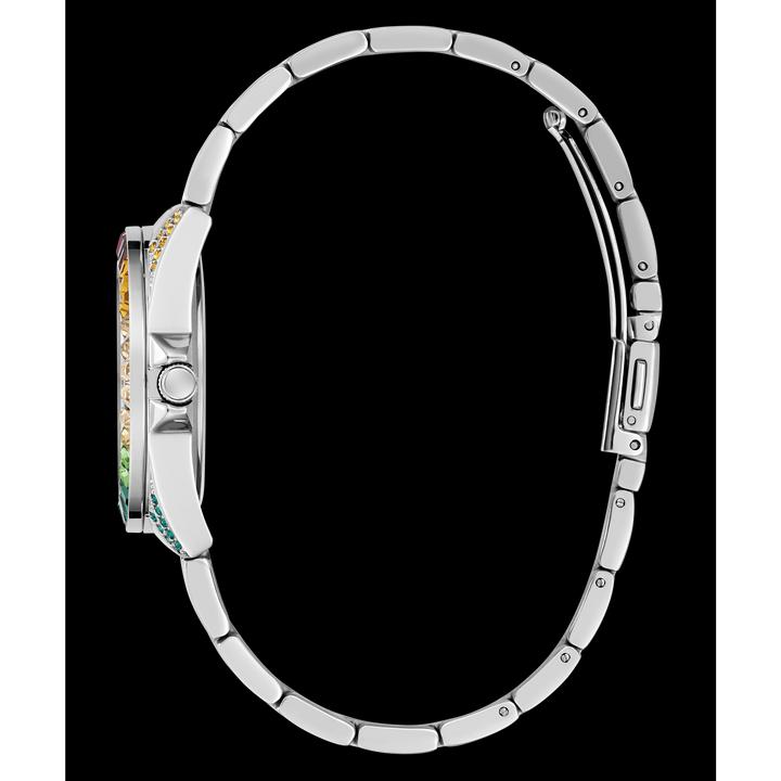 Produktbild Guess P SLV CS W/ BAGUETTE CRYS / SUN SLV DATE DL / P SLV BRCT Armbanduhr (34 mm)