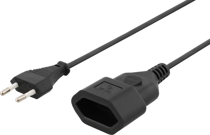 Produktbild Deltaco ungrounded power cable CEE 7/16 to IEC 60906-1 1m black (1 m)
