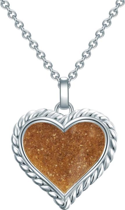 Immagine prodotto Strandglück Catena da donna a cuore in argento sterling sabbia 45,5 cm di base + 5,0 cm di estensione - 31398 (Argento, 45,5 - 50,5 cm)