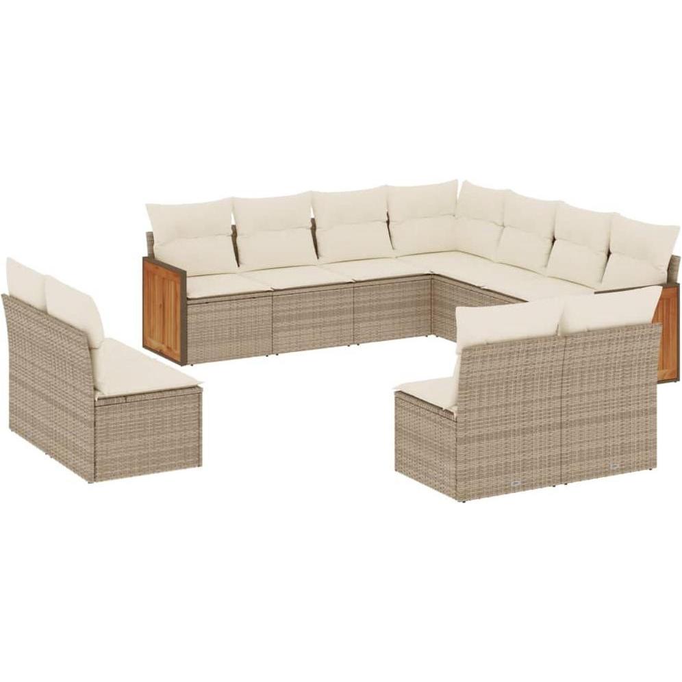 VidaXL, Gartenlounge, 10-tlg. Garten-Lounge-Set mit Kissen