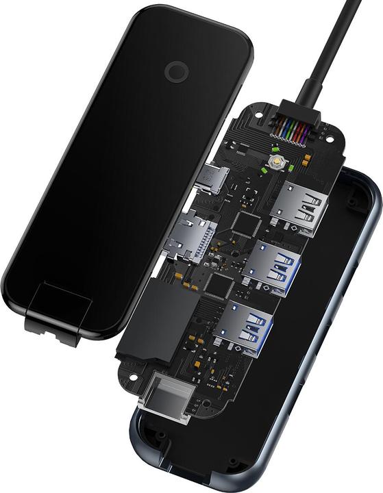 Produktbild Baseus AcmeJoy 8-Port Type-C HUB AdapterType-C to HDMI*1+USB3.0*2+USB2.0*1+Type-C PD&Data*1+RJ45*1+SD/TF*1 (USB-C, 80 Ports)
