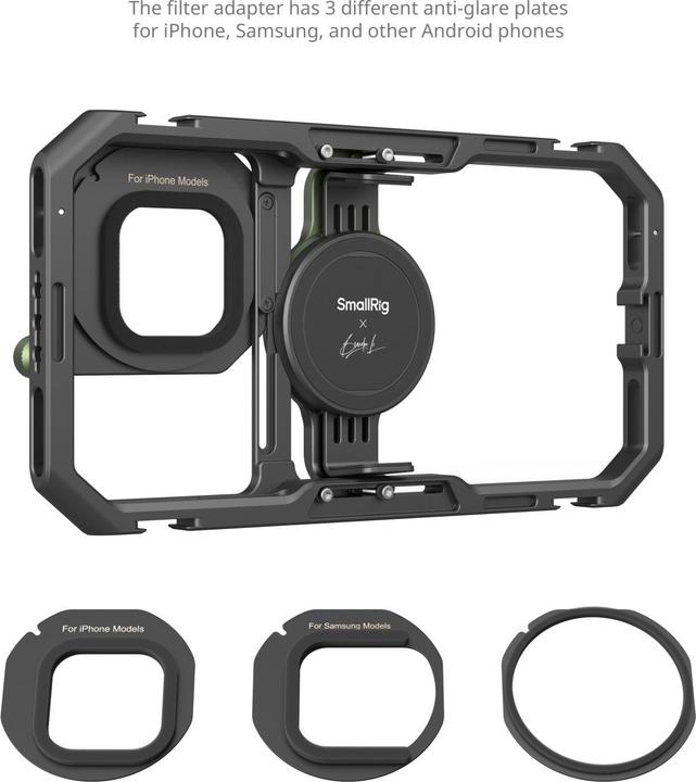 Produktbild SmallRig 4596 x Brandon Li All in One Mobile Video Kit Full Quick Release Co design Edition (Cage, Cage Zubehör, Griff)