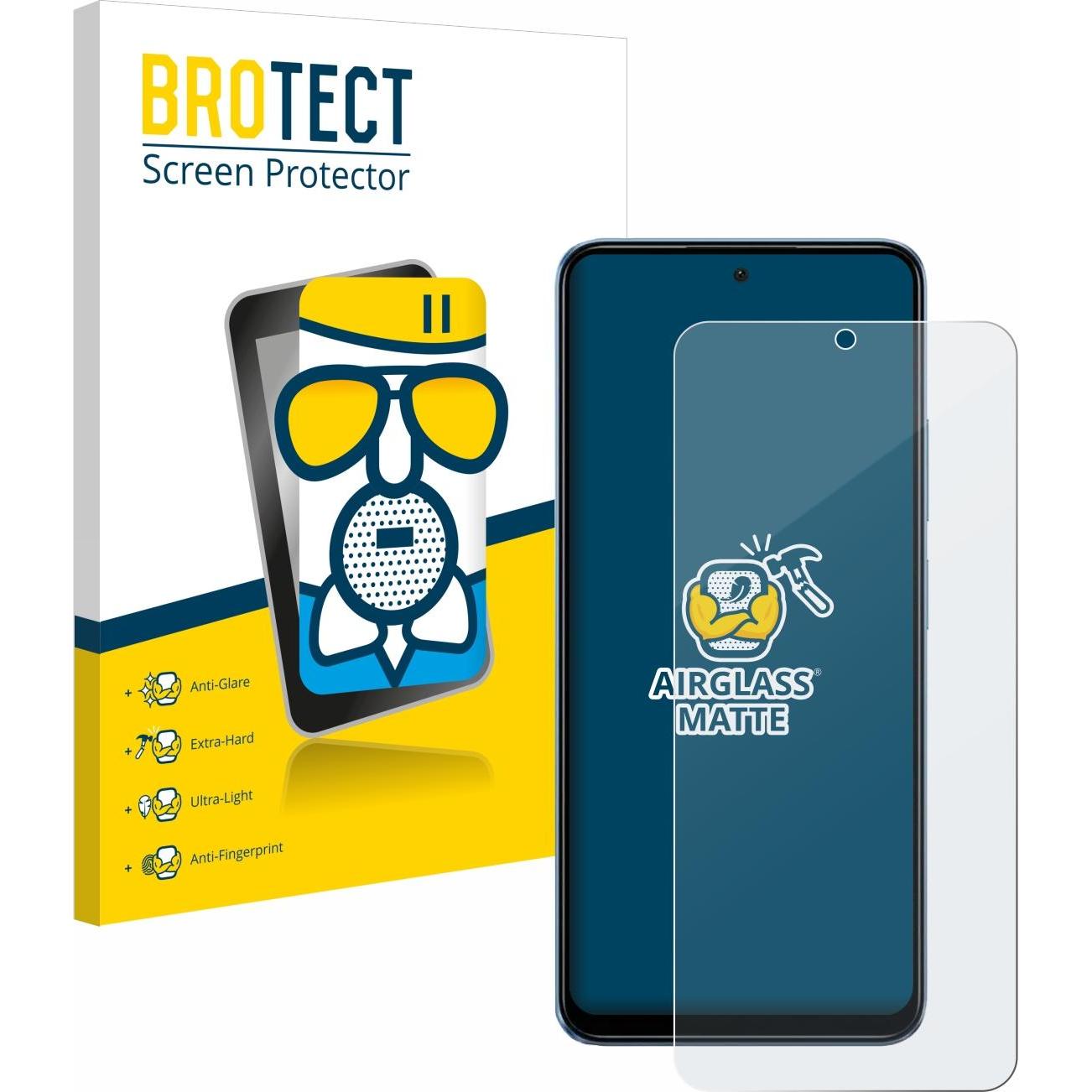 BROTECT AirGlass Panzerglasfolie Matt (1 Stück, Xiaomi Redmi Note 12), Smartphone Schutzfolie, Grau