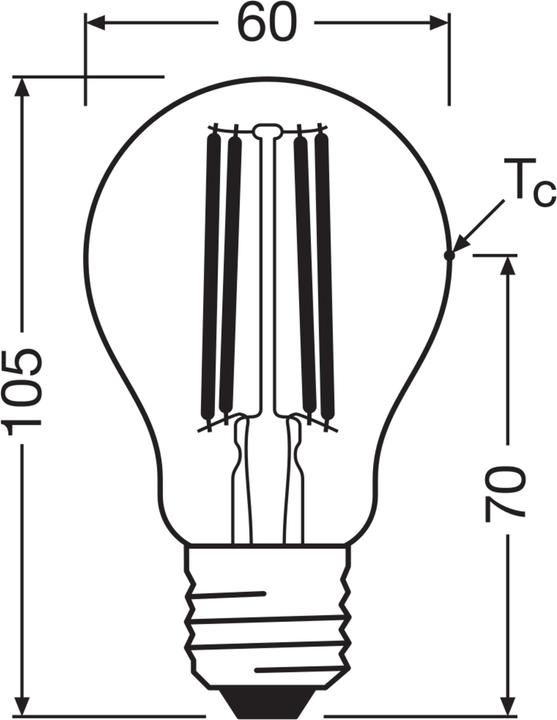 Produktbild Osram LED LAMPS ENERGY CLASS A ENERGY EFFICIENCY FILAMENT CLASSIC A 5W 840 Clear E27 (E27, 1055 lm, 6 x)