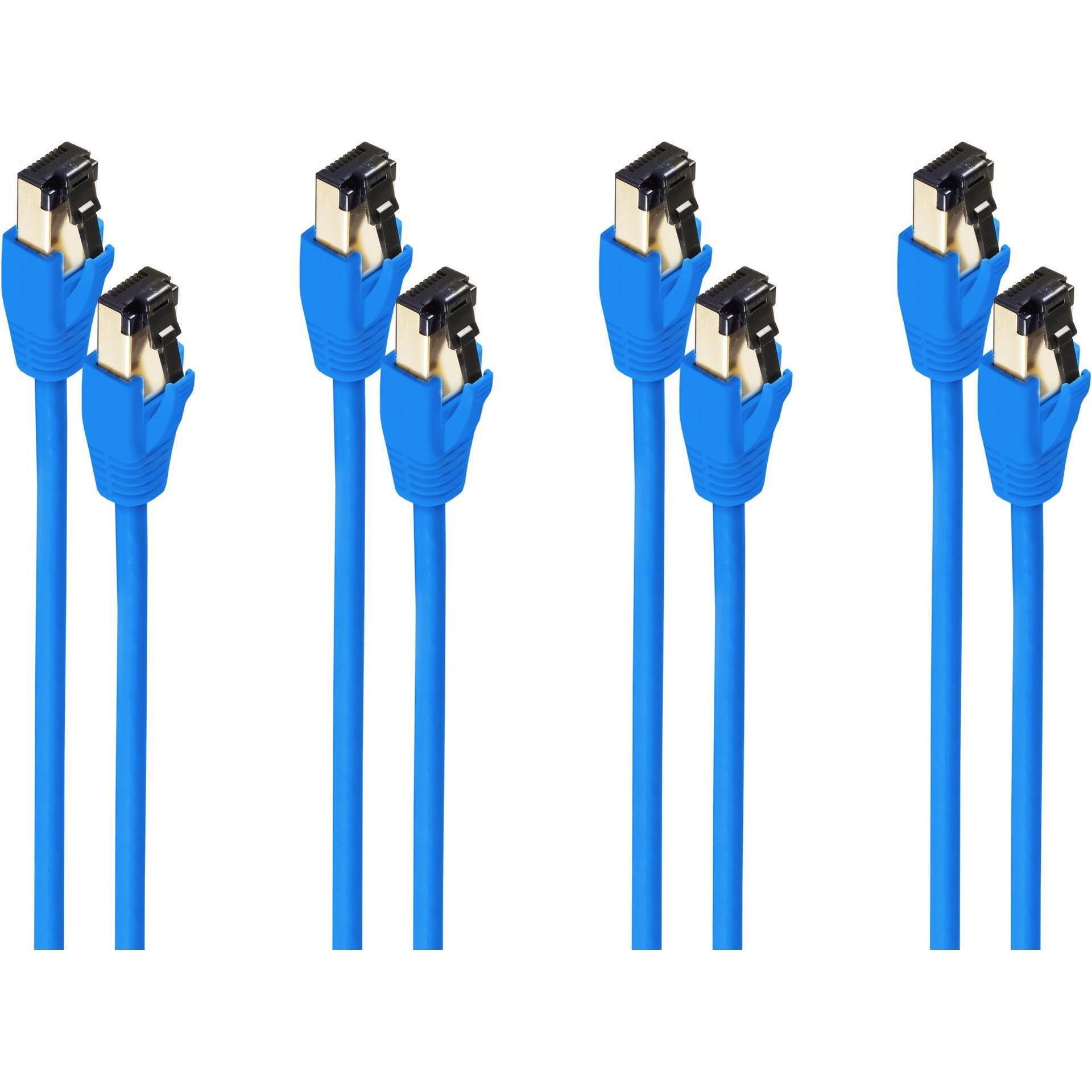 Shiverpeaks -BASIC-S--Patchkabel cat. 8.1 F/FTP PIMF LSZH blau 0,5m--VE4 (F/FTP, CAT8.1, 0.50 m), Netzwerkkabel