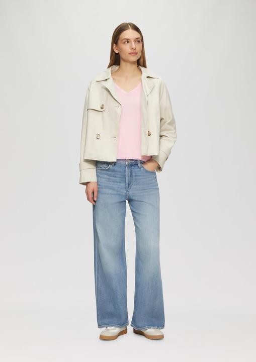 Produktbild s.Oliver Strickpullover Feinstrickpullover mit V-Ausschnitt und Rollkante am Saum (34)