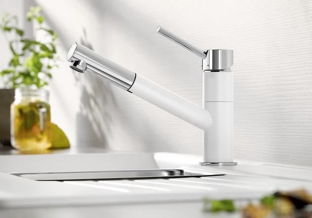 Actual product image Blanco KANO-S silgranite black/chrome | Low pressure | With pull-out hose | Backflow preventer