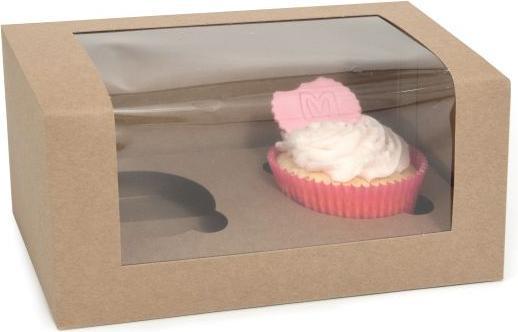 Image du produit House of Marie Cupcake Box Braun für 2 Cupcakes