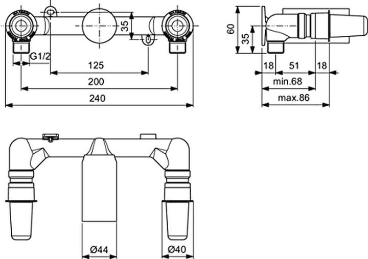Actual product image Ideal Standard IDS UP-Bausatz 1 für Zweissriff-Wand-Waschtischarmatur