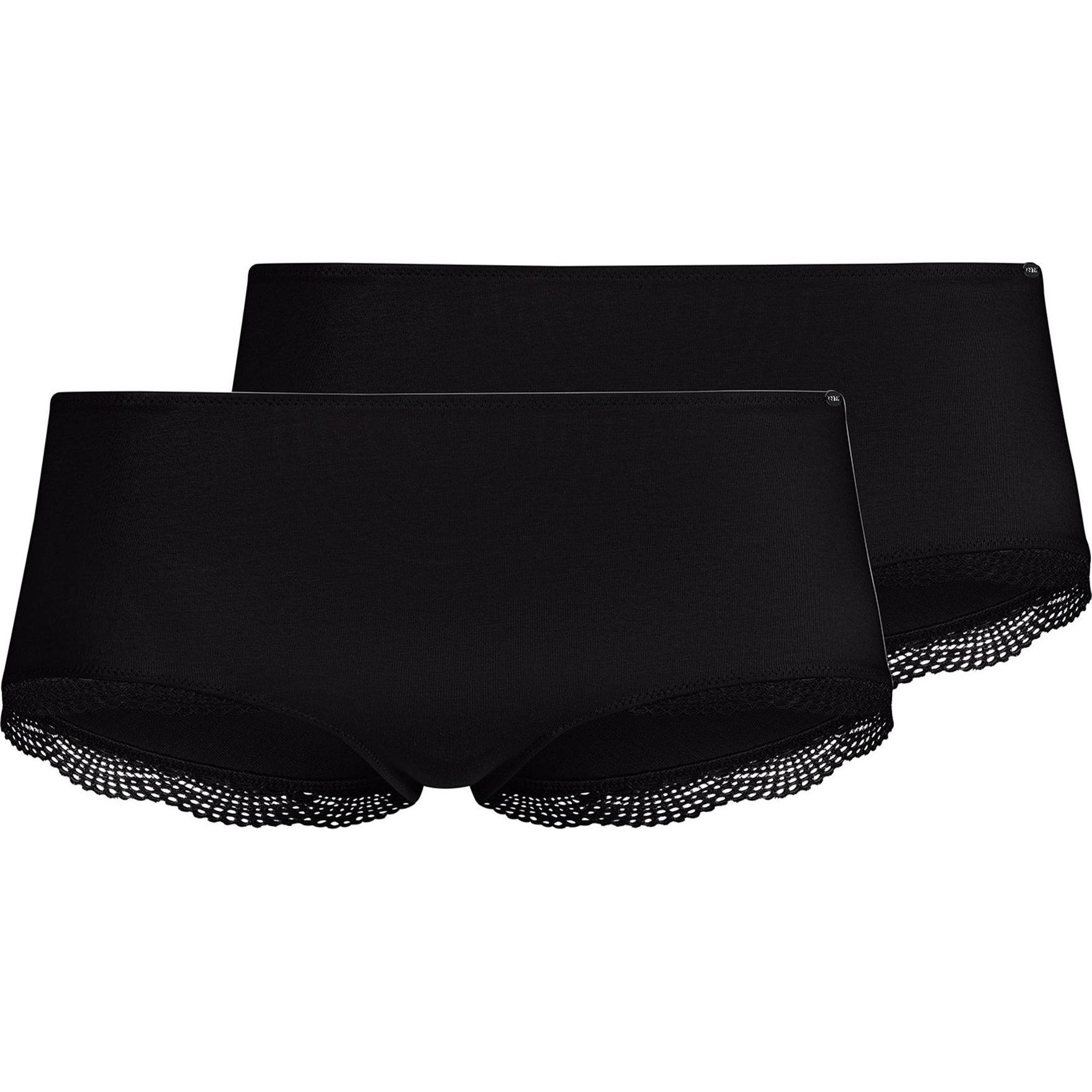 Skiny, Damen, Unterhosen, Panty Casual Bequem sitzend Classic Cotton, Schwarz, (L, 2er Pack)