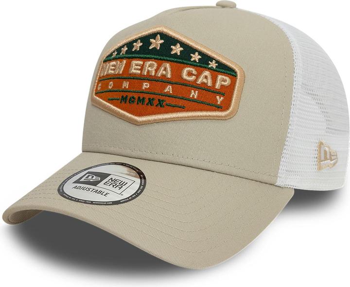 Image du produit New Era Casquette A-Frame Mesh Trucker - Vintage Brand Beige (Taille unique)