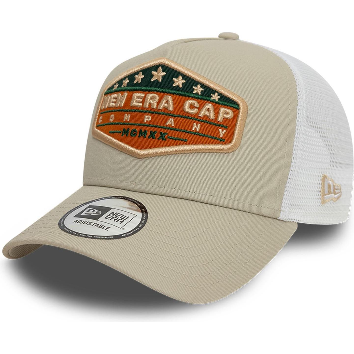 New Era, Herren, Cap, A-Frame Mesh Trucker Cap - Vintage Brand Beige, Beige, (One Size)