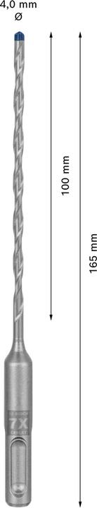 Actual product image Bosch Professional Zubehör Expert SDS plus-7X hammer drill, 4 x 100 x 165 mm (4 millimetres)