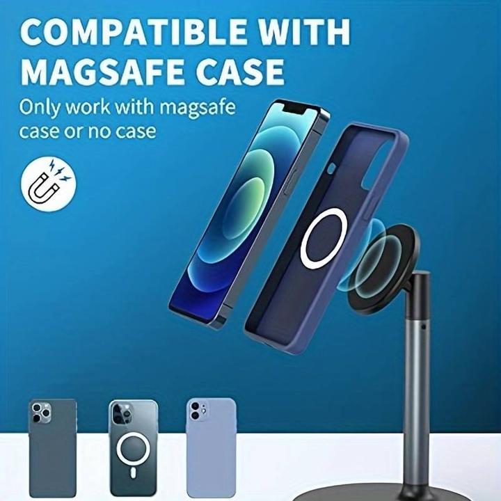 Image du produit PhoneLook Support magnétique rotatif et réglable en hauteur pour iPhone compatible avec MagSafe