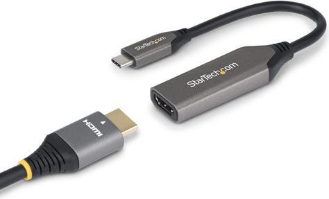 Produktbild StarTech .com 112B-USBC-HDMI21, 0.2 m, USB Type-C, HDMI Type A (Standard), Male, Female, Straight (HDMI, 20 cm)